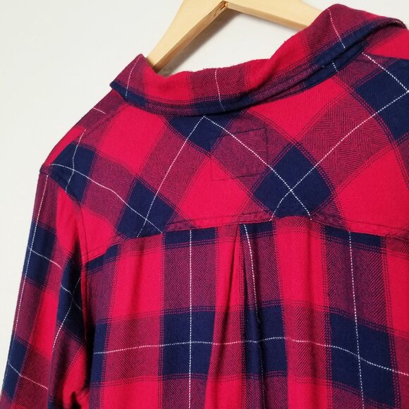 Rails Hunter Plaid Button Down Flannel Shirt M Ruby Navy Check Soft Cozy $178 - Picture 11 of 15